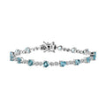 GP AA Blauer Apatit, Kanchanaburi Blauer Saphir Armband ca. 20 cm 925 Silber rhodiniert ca. 9.83 ct