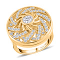 Moissanit Ring 925 Silber vergoldet (Größe 18.00) ca. 1.60 ct
