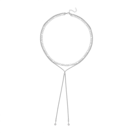 Kristall Y-Halskette,, ca. 52 cm, Silberfarben