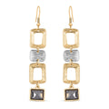 Geometrische Kristall-Ohringe in Gold- und Silberton