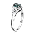 AAA Pirineu Lagoon Tourmaline, Weißer Diamant AGI zertifiziert , 585 Gold (Größe 17.00) ca. 1.07 ct