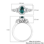 AAA Pirineu Lagoon Tourmaline, Weißer Diamant AGI zertifiziert , 585 Gold (Größe 17.00) ca. 1.07 ct