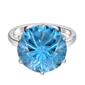 Sternlicht-Schliff Himmelblauer Topas Ring 925 Silber rhodiniert (Größe 18.00) ca. 11.87 ct