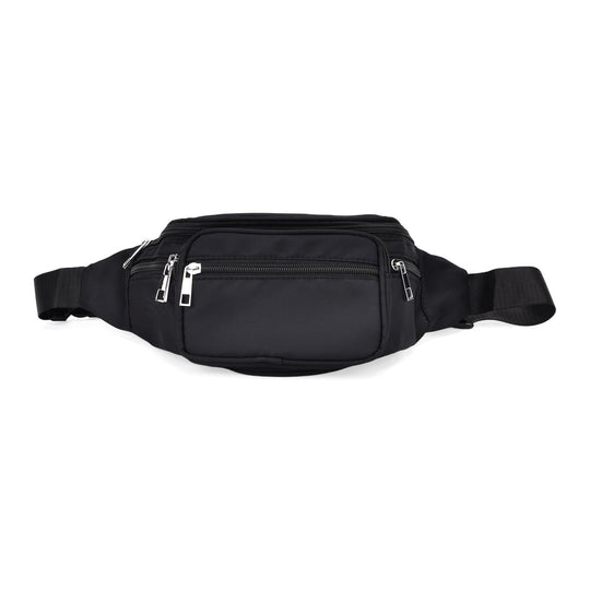 Gürteltasche mit RFID-Schutz, Nylon, 6 Reißverschlussfächer, Schnellverschluss, verstellbarer Schultergurt, Größe 37x10x13,5?cm, marineblau