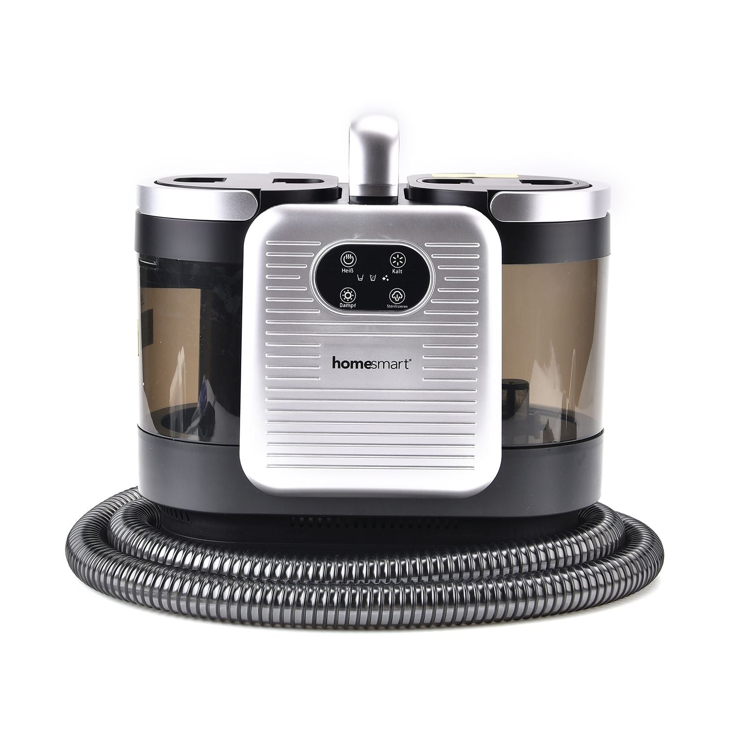 HOMESMART - Tragbarer Teppich- und Polsterreiniger mit starker Saugkraft, Selbstreinigung, 1,78 m Schlauch, 5 m Kabel - leise und effizient,  Größe 400x260x320 mm, Farbe Grau