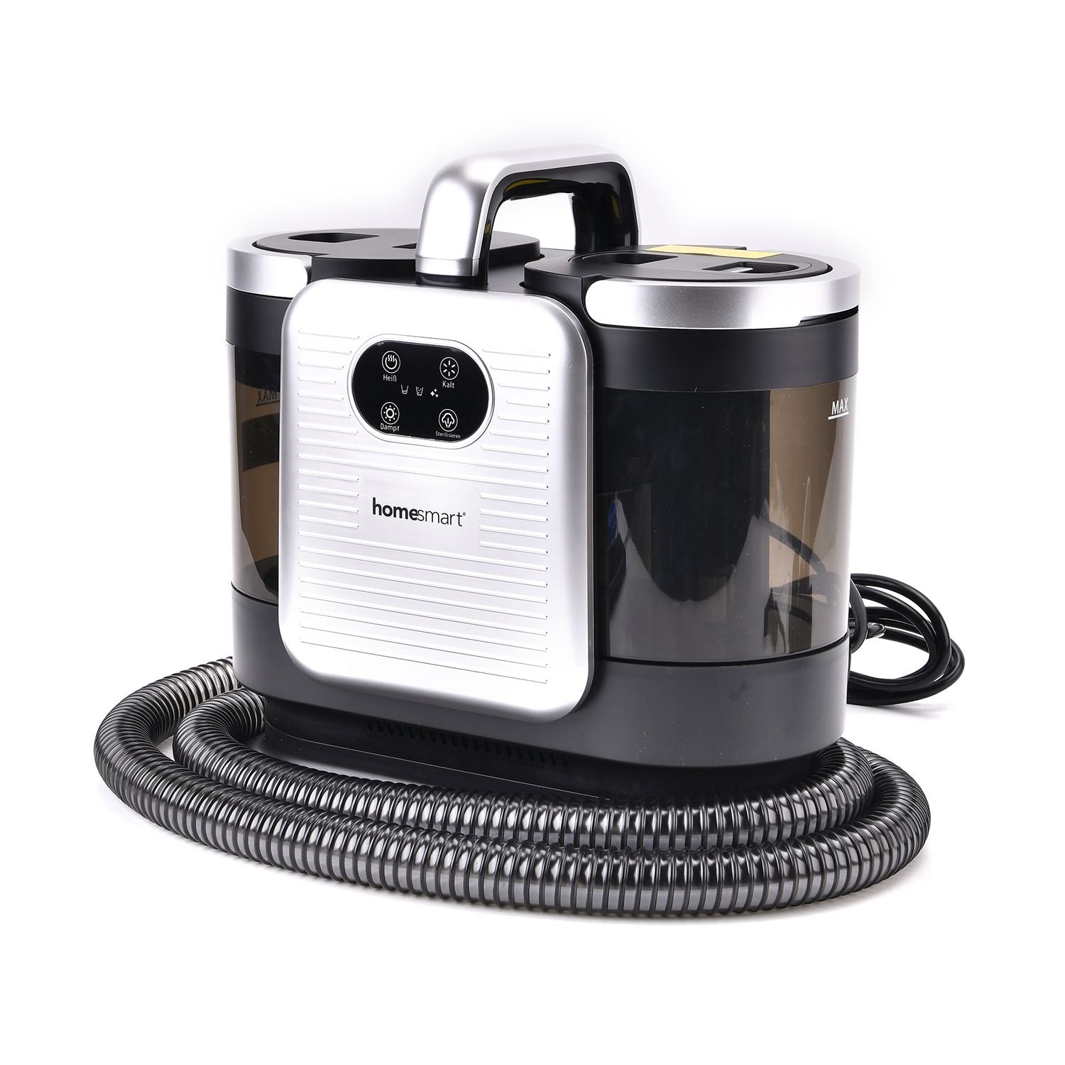 HOMESMART - Tragbarer Teppich- und Polsterreiniger mit starker Saugkraft, Selbstreinigung, 1,78 m Schlauch, 5 m Kabel - leise und effizient,  Größe 400x260x320 mm, Farbe Grau