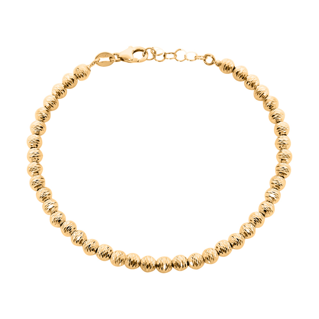 GORINI GIOIELLI - Diamantschliff Kugelarmband, 585 Gelbgold ca. 18 cm+ 2.5 cm Extender ca. 4,14g