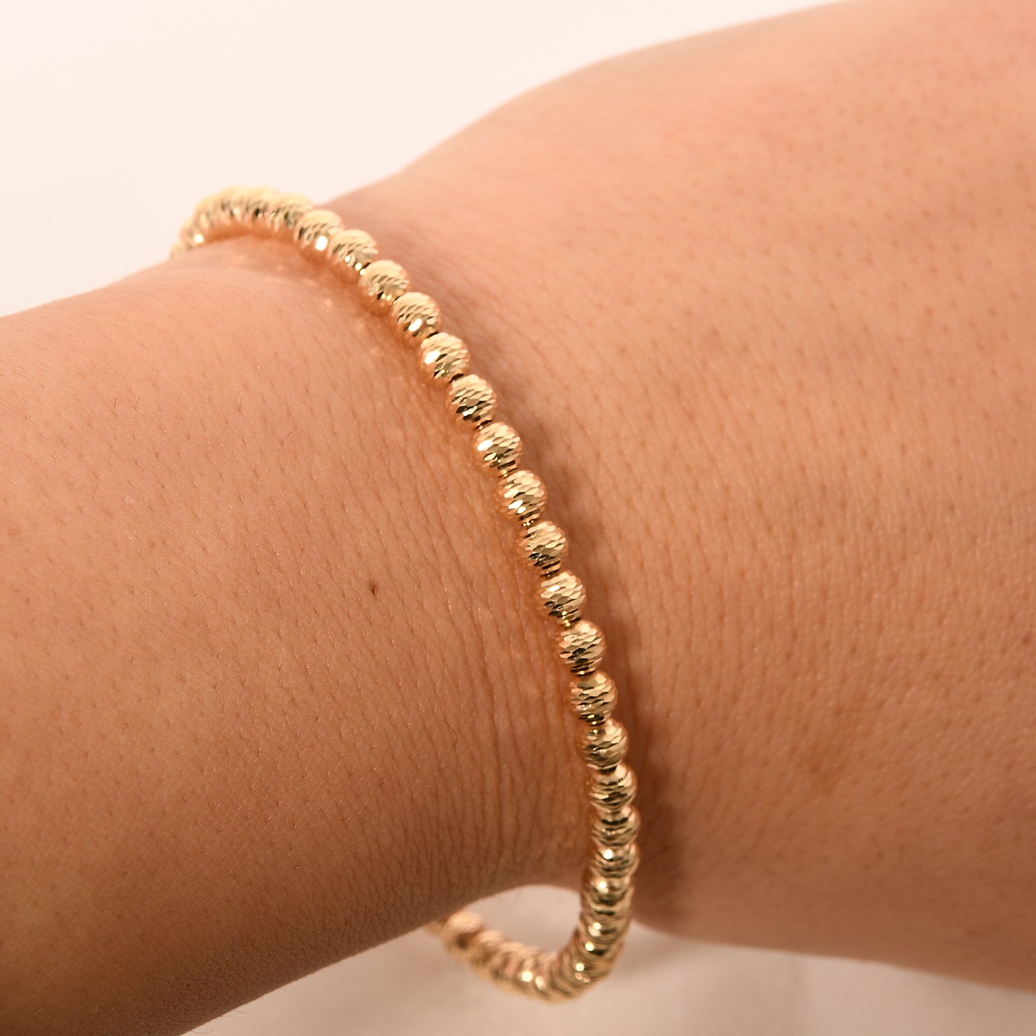 GORINI GIOIELLI - Diamantschliff Kugelarmband, 585 Gelbgold ca. 18 cm+ 2.5 cm Extender ca. 4,14g