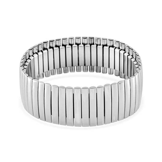 Gliederarmband, 316L Edelstahl, Flexibel (ca. 19 - 20 cm), Silberfarben, ca. 38,00g