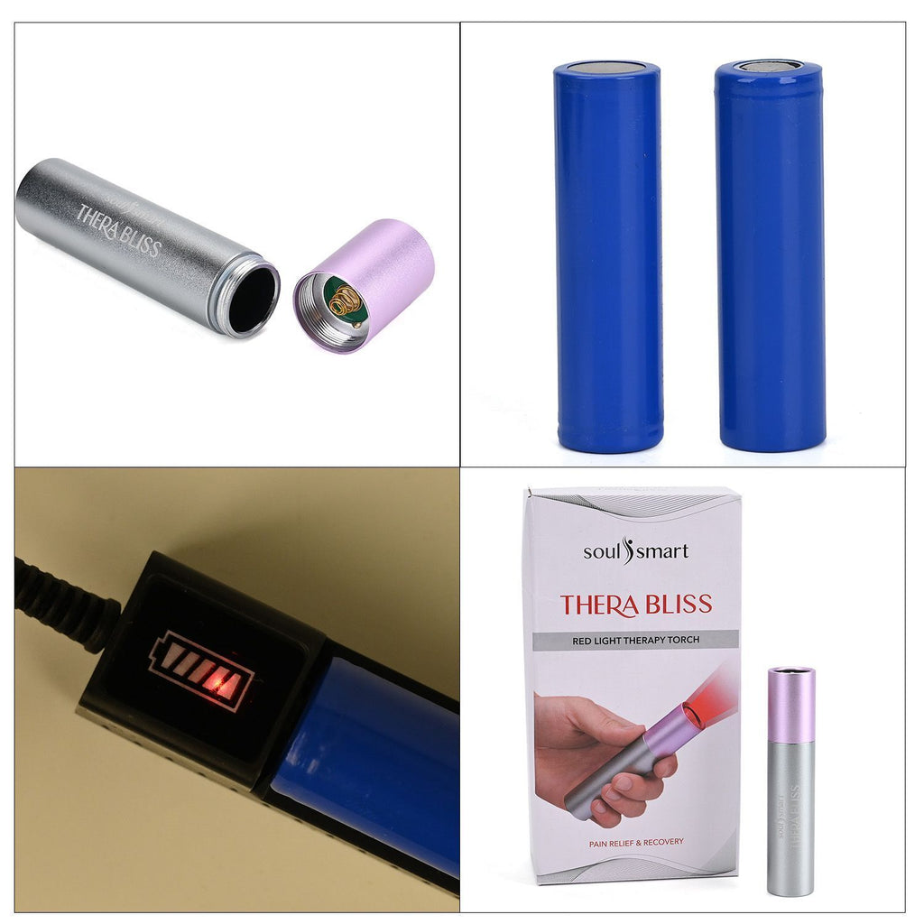 SOULSMART - Terralicht - Rotlichttherapie zur Schmerzlinderung, inkl. 2 wiederaufladbare Batterien