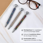 3er-Set Kugelschreiber mit Strassbesatz und Diamantspitze, inkl. 3 blauer Ersatzminen, 15cm,, Mehrfarbig
