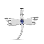 Simulierter Blauer Opal, Tansanit Zirkonia Anhänger 925 Silber rhodiniert