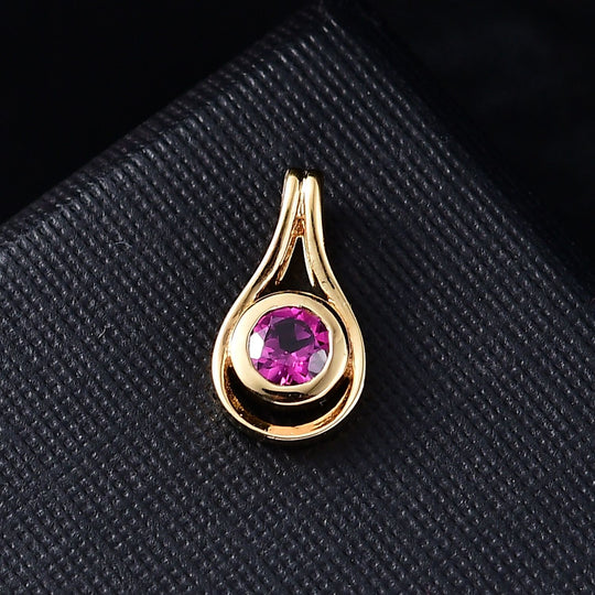 AAA Radiant Ember Garnet Anhänger 925 Silber vergoldet ca. 0,39 ct.