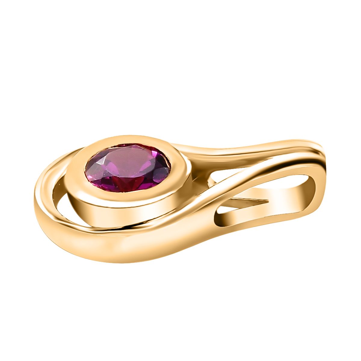 AAA Radiant Ember Garnet Anhänger 925 Silber vergoldet ca. 0,39 ct.