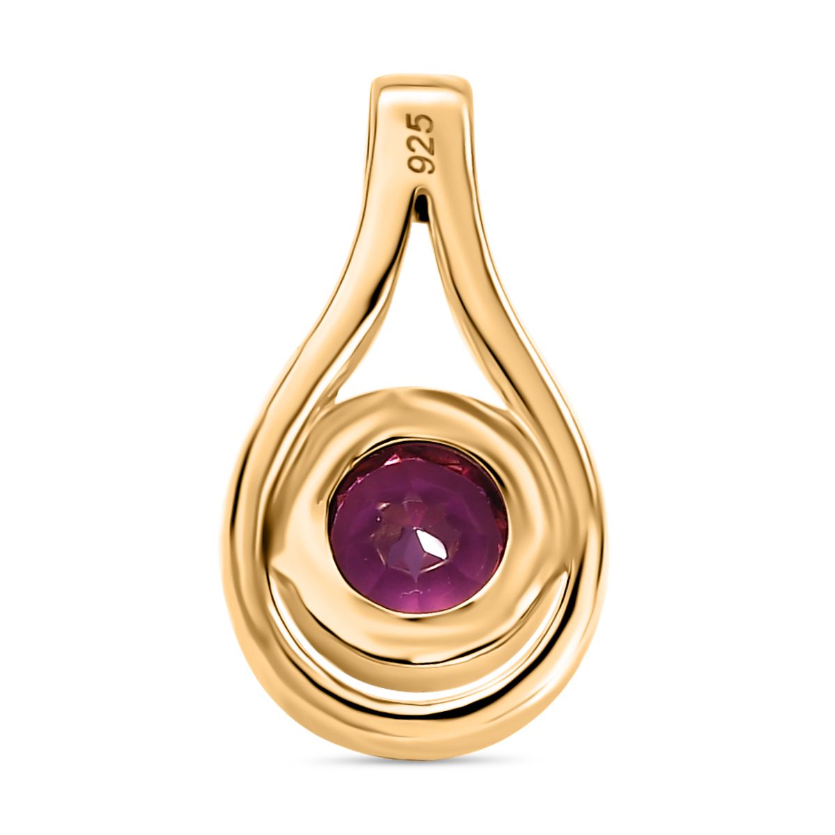 AAA Radiant Ember Garnet Anhänger 925 Silber vergoldet ca. 0,39 ct.