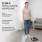 Homesmart Elektrischer Power-Sweeper mit Wischfunktion, kabellos, 2 Geschwindigkeiten, 250 ml Staubbehälter, 29x20x109 cm, Wiederaufladbar
