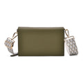 Crossbody-Tasche mit Überschlag, Gliederriemen und RFID-Schutz, 20x4x14 cm, Grün