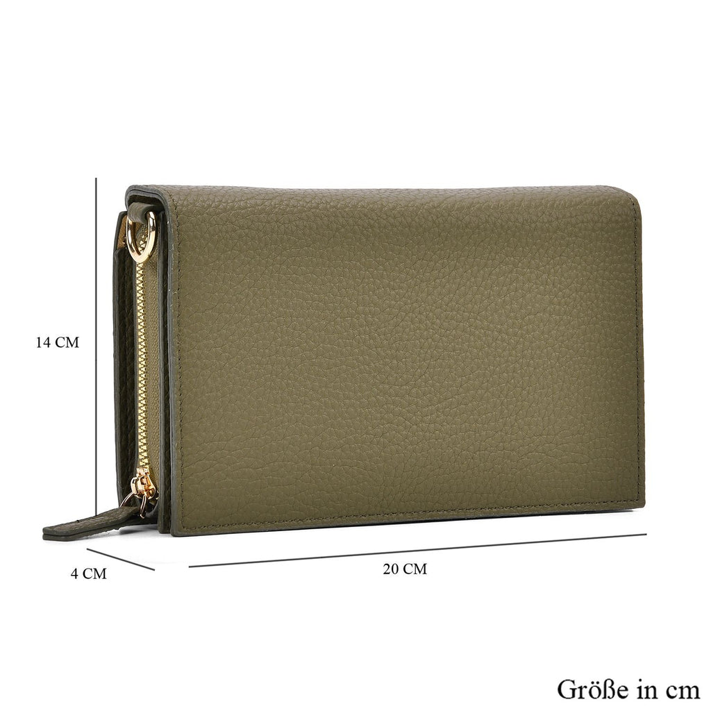 Crossbody-Tasche mit Überschlag und modischem Gliederriemen, RFID-Schutz, ca. 20x4x14 cm

, Schwarz