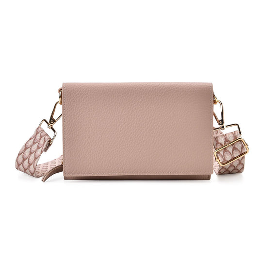 Crossbody-Tasche mit Überschlag und modischem Gliederriemen, RFID-Schutz, ca. 20x4x14 cm

, Grün