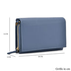 Crossbody-Tasche mit Überschlag und modischem Gliederriemen, Leder, RFID-Schutz, ca. 20x4x14 cm

, Blau