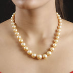 One of a Kind- ILIANA AAAA Südsee Goldene Perle Halskette ca. 45 cm 750 Gold Standard