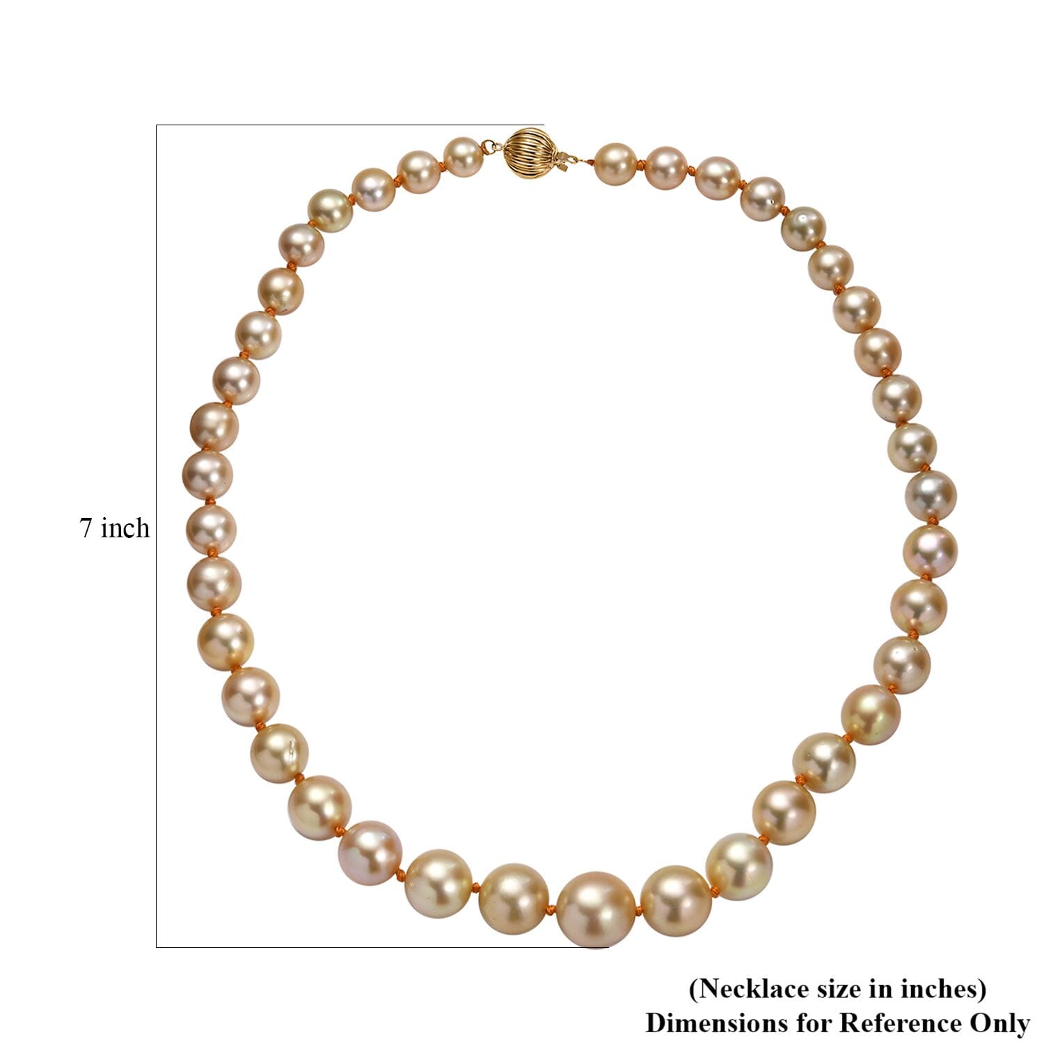 ILIANA AAAA Südsee Goldene Perle 45cm Halskette in 750 Gold