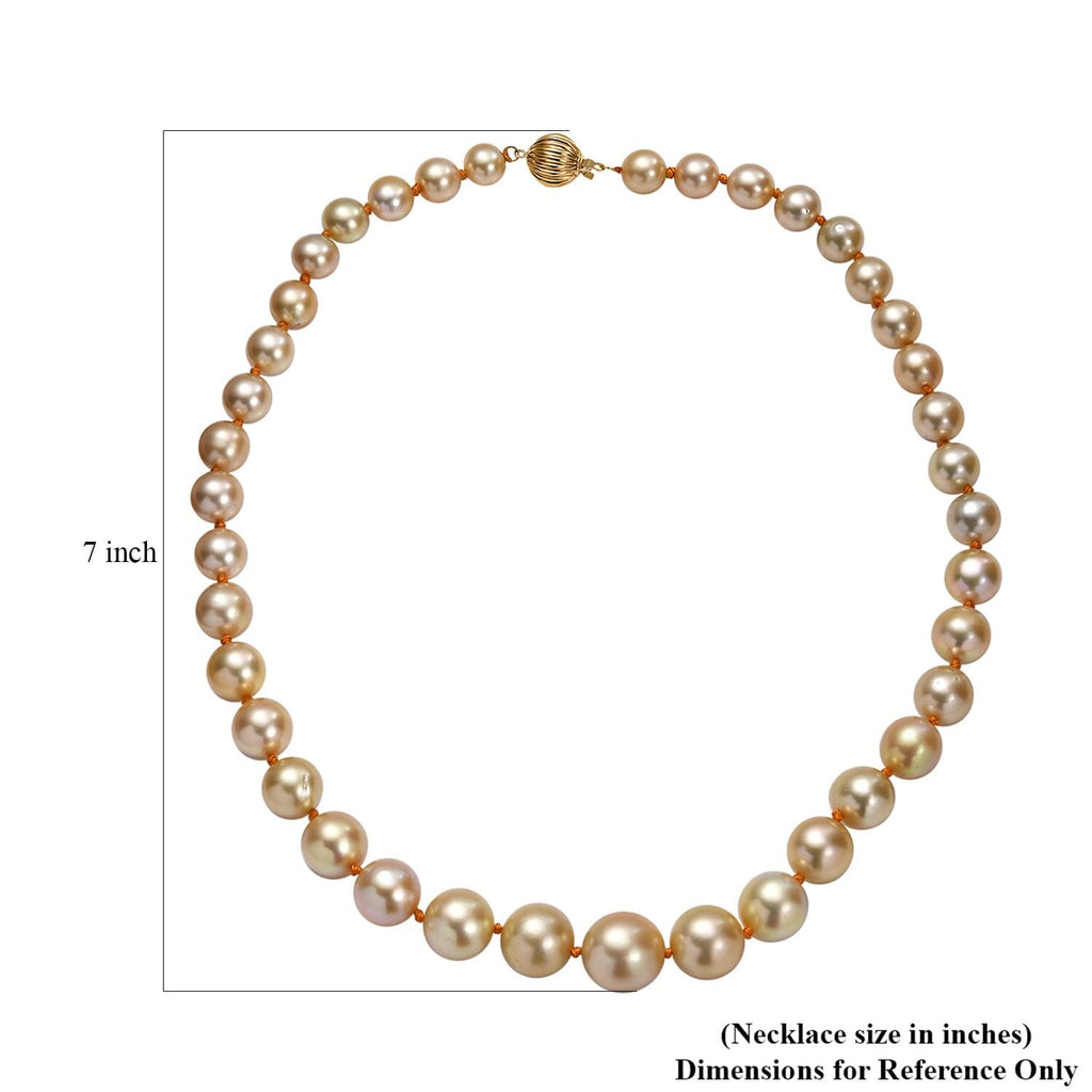 One of a Kind- ILIANA AAAA Südsee Goldene Perle Halskette ca. 45 cm 750 Gold Standard