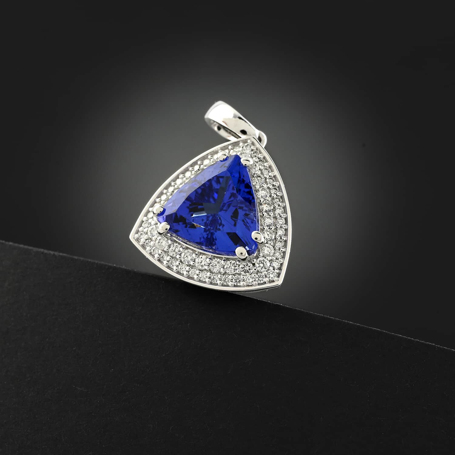 Rhapsody AAAA Tansanit, Weißer Diamant Anhänger 950 Platin ca. 3.16 ct