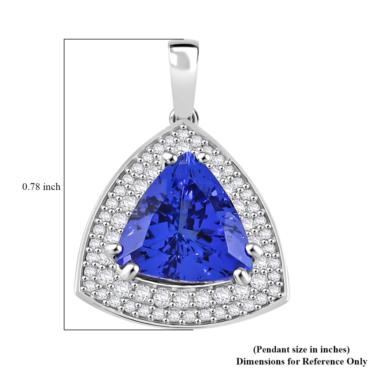 Rhapsody AAAA Tansanit, Weißer Diamant Anhänger 950 Platin ca. 3.16 ct