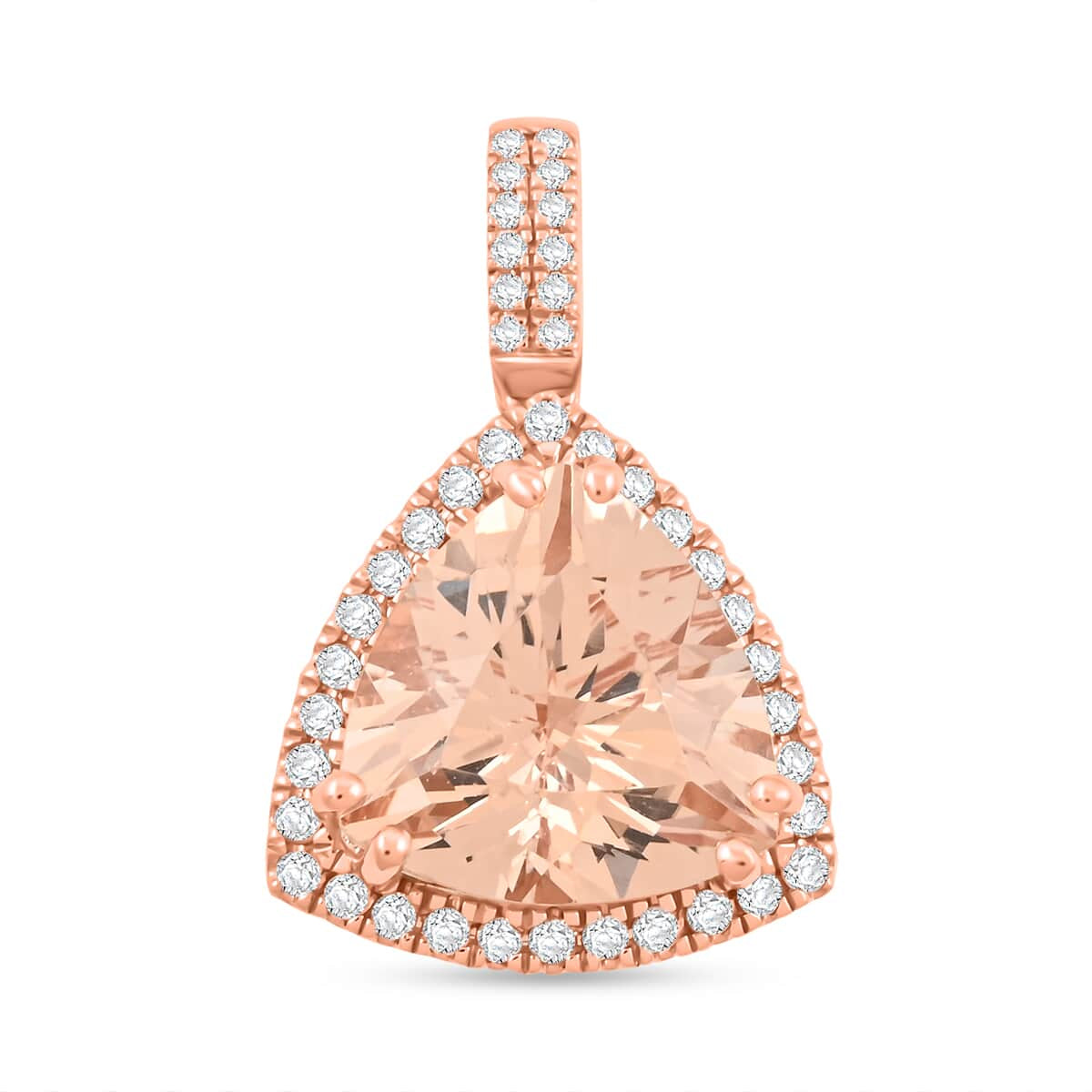 AAA Morganit, Weißer Diamant Anhänger 417 Gold ca. 5,05 ct.