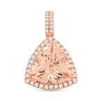 AAA Morganit, Weißer Diamant Anhänger 417 Gold ca. 5,05 ct.