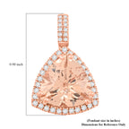 AAA Morganit, Weißer Diamant Anhänger 417 Gold ca. 5,05 ct.