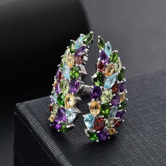 GP Amore Kollektion - Mehrfarbiger Ring, 925 Silber rhodiniert (Größe 18.00) ca. 6.97 ct