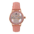 William Hunt Automatik-Uhr, Hohles Zifferblatt mit weißen Kristallen, rosa Lederarmband, 5ATM wasserdicht