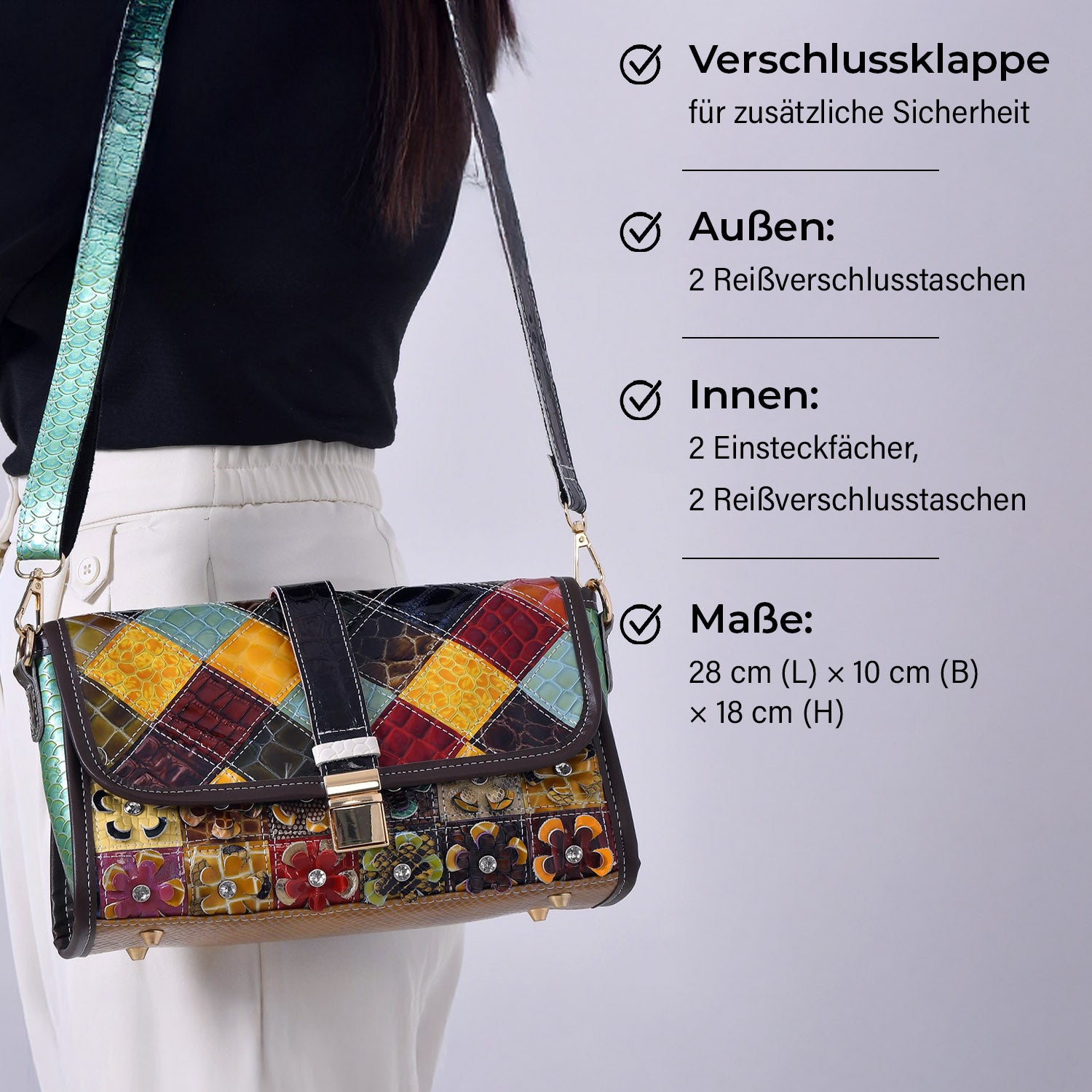 Rautenmuster mit Blume