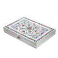 Minakari-Ringbox, oxidiertes Finish, Blumenprägung, für 150 Ringe, 35,6x25x5,8 cm
