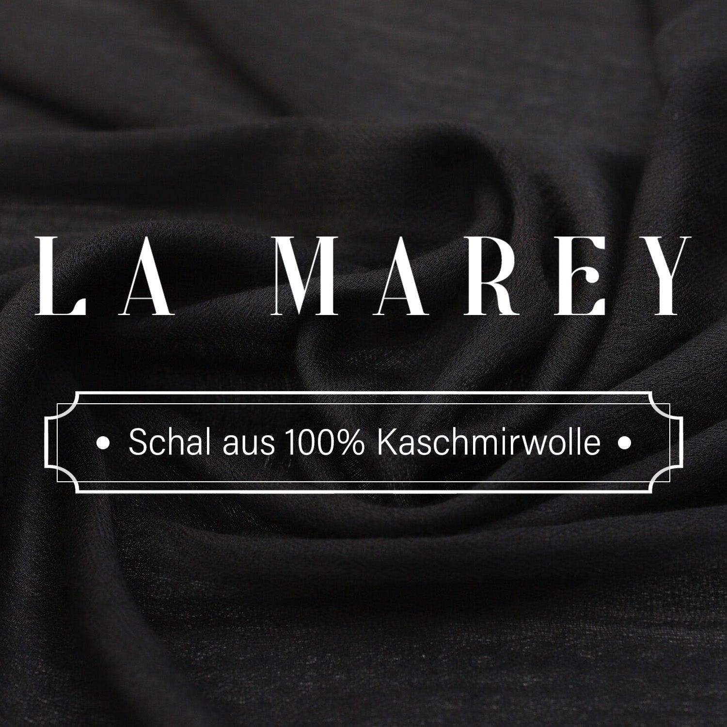 LA MAREY - Luxuriöser und weicher Schal aus 100 % Kaschmirwolle, 70 x 195 cm, Schwarz