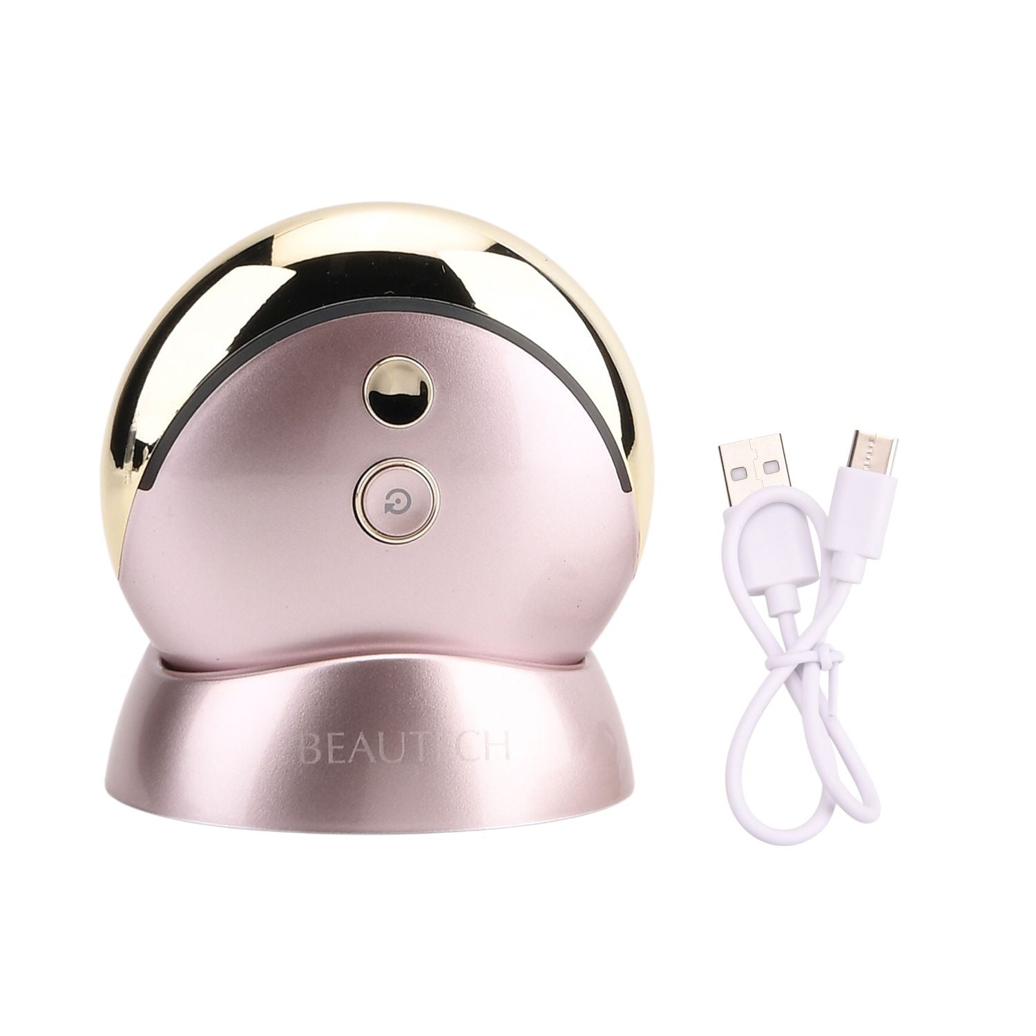 BEAUTECH - RF EMS Beauty-Gerät, 3 Modi, 3 Intensitätsstufen, Vibration, Aluminiumlegierung, mit Ladebasis, 80x77x36?mm, Silber