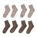 4 Paar Knöchelsocken aus Baumwoll-Polyester, atmungsaktiv und elastisch, 23-25cm, Dunkel-Khaki und Hell-Khaki