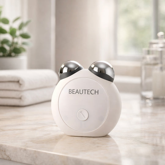 BEAUTECH - Mini-Gesichtsmassager, EMS-Technologie, PC-Material, 27.7x47x177 mm, Schwarz Matt