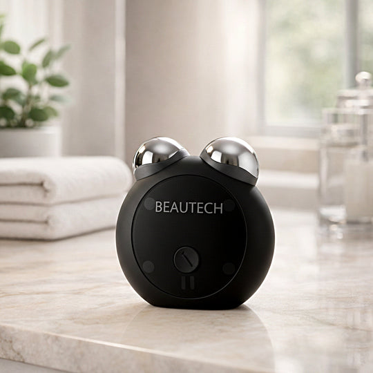 BEAUTECH - Mini-Gesichtsmassager, EMS-Technologie, PC-Material, 27.7x47x177 mm, Schwarz Matt