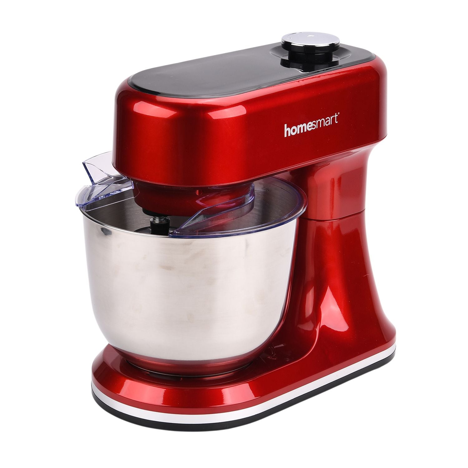 HOMESMART Küchenmaschine mit 5L Edelstahlschüssel, inkl. Knethaken, Schneebesen, Rührblatt und Spritzschutz