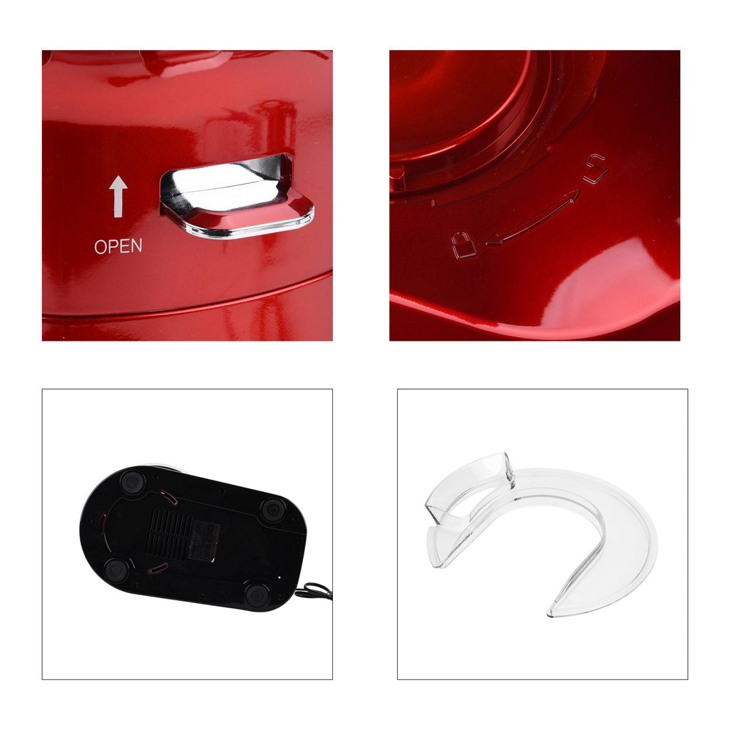 HOMESMART Küchenmaschine mit 5L Edelstahlschüssel, inkl. Knethaken, Schneebesen, Rührblatt und Spritzschutz