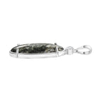Sibirischer Seraphinite, Weißer Zirkon Anhänger 925 Silber platiniert ca. 4.68 ct