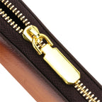 Langes Portemonnaie mit Handriemen, Struktur-Design, Handbemalt, Braun