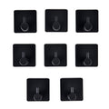 8er Set Metallhaken-Schwarz aus Eisen, 316L Edelstahl , 4.5 cml; Schwarz