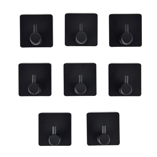 8er Set Metallhaken-Schwarz aus Eisen, 316L Edelstahl , 4.5 cml; Schwarz