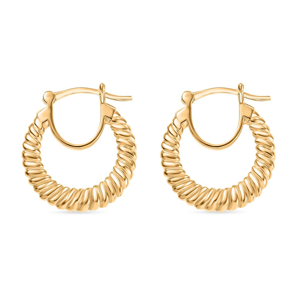 Reine Bronze 750 Gelb Vergoldet Ohrringe 6,29g