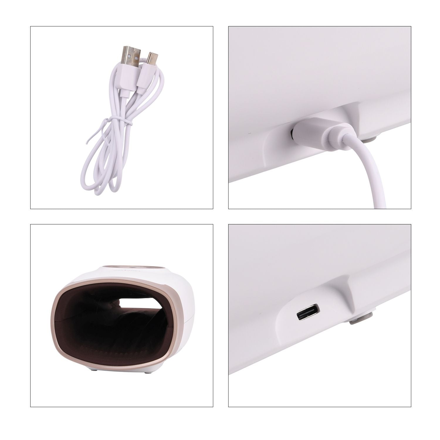 Soulsmart Handmassagegerät mit Luftdruck-, Vibrations- und Wärmefunktion, 6 Programme, 6 Intensitäten, 30.5x11.5x16 cm, Wiederaufladbar