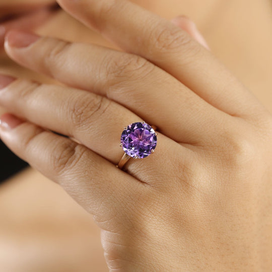 Rose De France Amethyst Ring 925 Silber 750 Roségold Vermeil ca. 6.50 ct